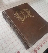 New calfskin binding with custom engraving