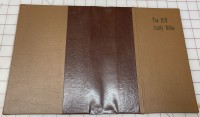 Brown and tan bonded leather with gold foil
